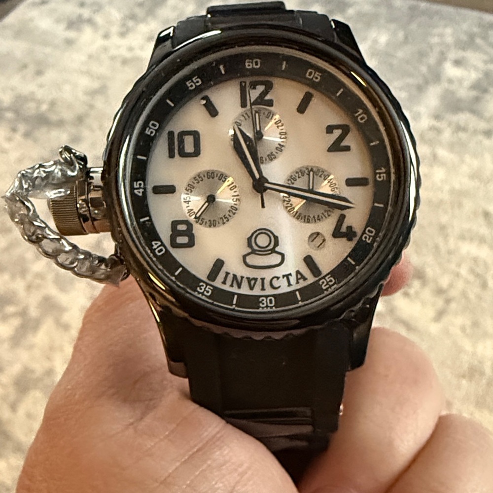 Invicta Black and Silver Chronograph Watch